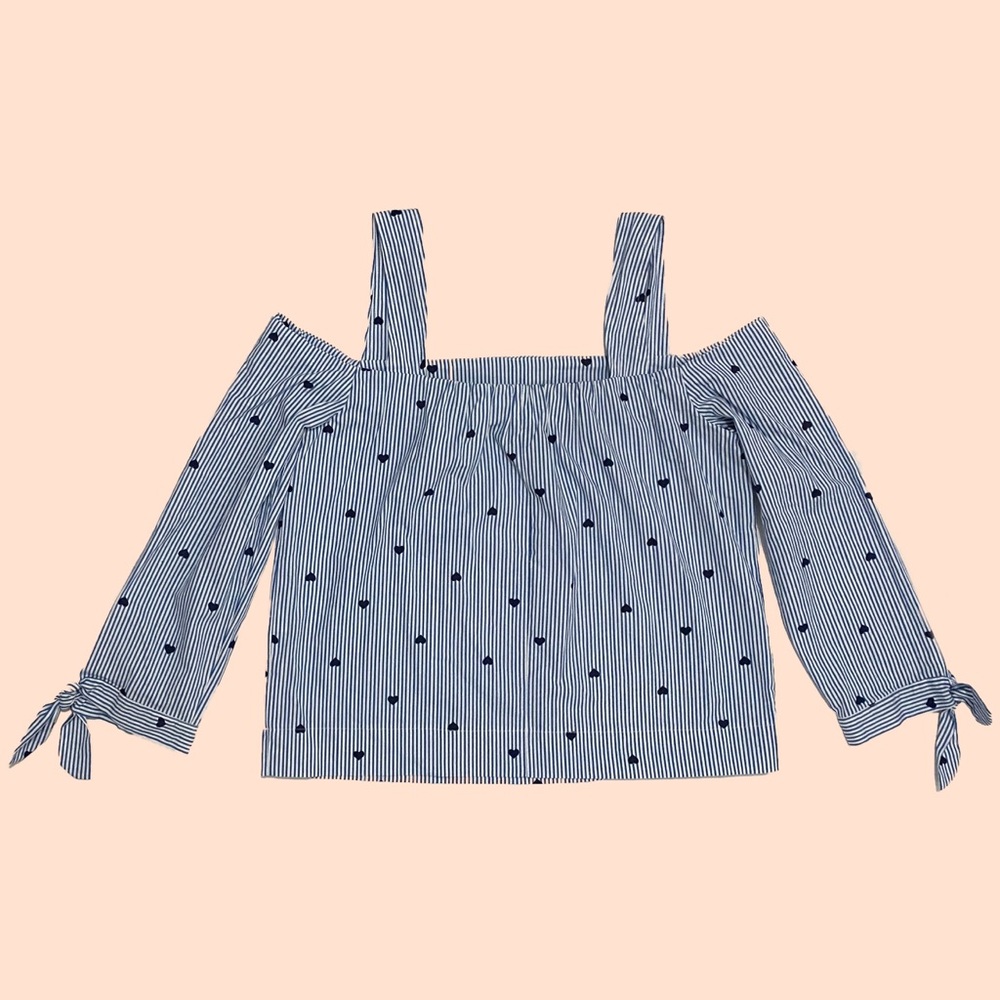 Miss Selfridge Heart Print Top MSRP $63 NWOT